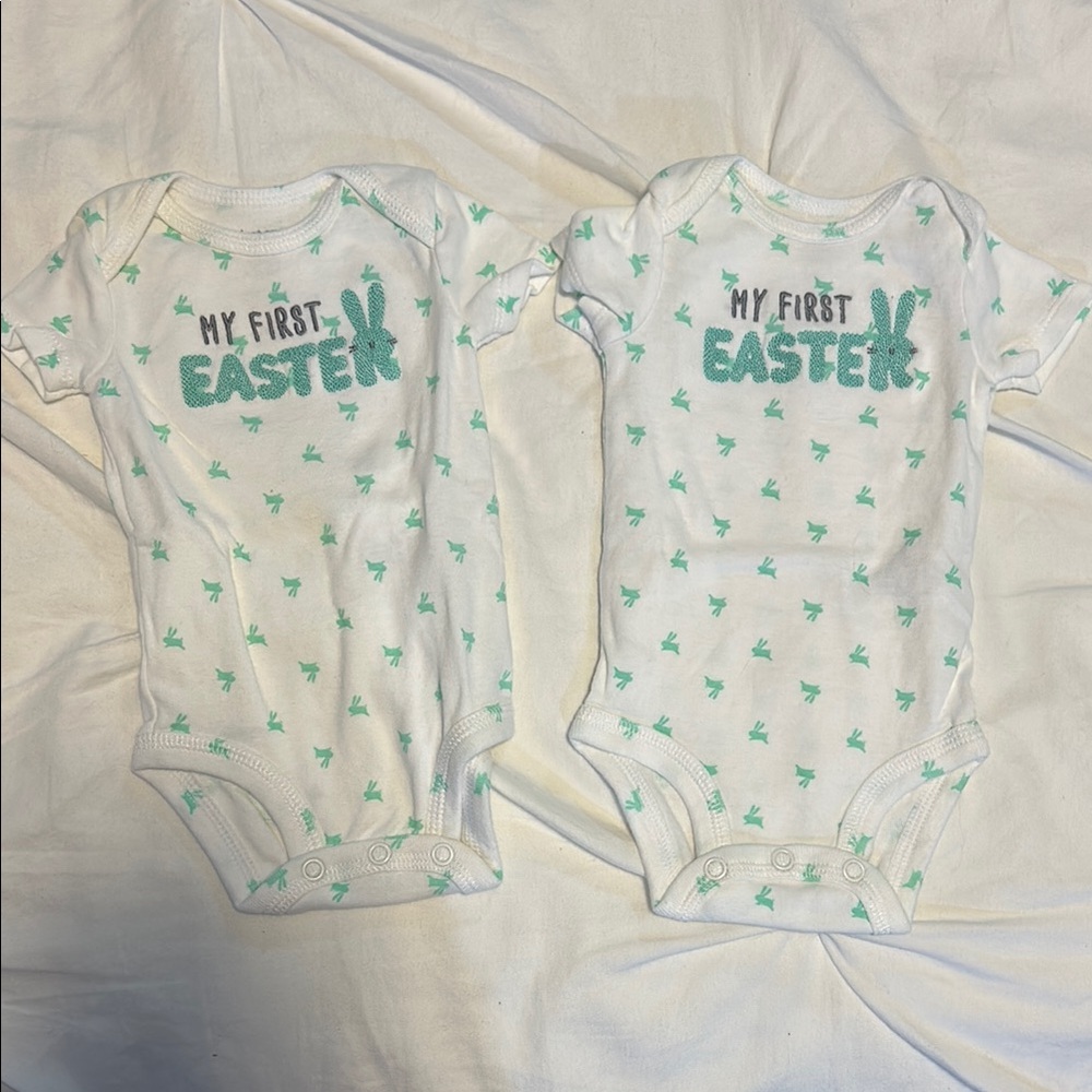 My First Easter Onesie - White and Green